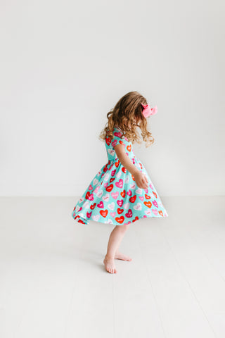Posh Peanut Valerie S/S Basic Twirl Dress, Posh Peanut, Conversation Heart, Conversation Hearts, Posh Peanut, Posh Peanut Basic Twirl Dress, Posh Peanut S/S Basic Twirl Dress, Posh Peanut Twi