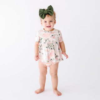 Posh Peanut Vintage Pink Rose S/S Basic Peplum Top & Bloomer Set, Posh Peanut, cf-size-12-18-months, cf-size-18-24-months, cf-size-2t, cf-size-6-12-months, cf-type-2pc-set, cf-vendor-posh-pea