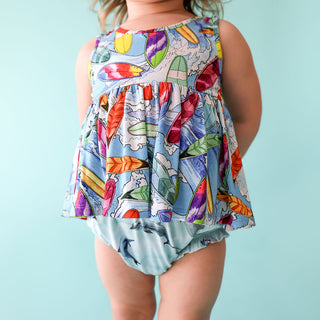 Posh Peanut Wave V-Neck Tank Top Peplum & Bloomer Set, Posh Peanut, cf-size-12-18-months, cf-size-18-24-months, cf-size-3-6-months, cf-size-6-12-months, cf-type-2pc-set, cf-vendor-posh-peanut