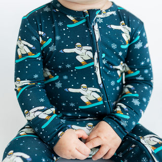 Posh Peanut Yeti Footie with Zipper, Posh Peanut, Posh Peanut, Posh Peanut Footie, Posh Peanut Footie with Zipper, POSH40, PP Fall 2022, Yeti, Footie - Basically Bows & Bowties