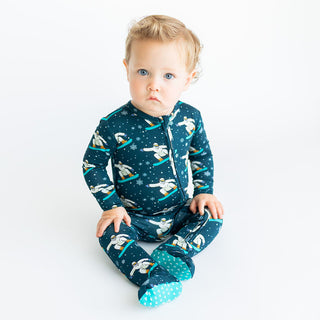 Posh Peanut Yeti Footie with Zipper, Posh Peanut, Posh Peanut, Posh Peanut Footie, Posh Peanut Footie with Zipper, POSH40, PP Fall 2022, Yeti, Footie - Basically Bows & Bowties