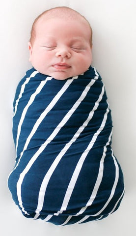 Posh Peanut Blue & White Stripes Swaddle & Beanie Set, Posh Peanut, Baby Boy Gift, Beanie, Beanie & Swaddle Set, Boy Baby Shower Gift, Cyber Monday, Els PW 8258, End of Year, End of Year Sale