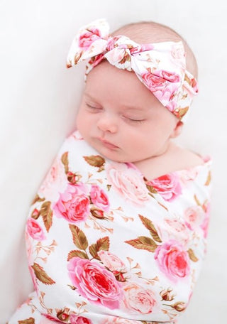 Posh Peanut Pink Rose Swaddle & Headband Set, Posh Peanut, Posh Peanut, Posh Peanut Pink Rose, Posh Peanut Pink Rose Swaddle & Headband Set, Posh PEanut Rose, Posh Peanut Rose Swaddle and Hea