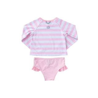 Prodoh Rose Shadow Striped Swimset, Prodoh, Bathing Suit, CM22, Girls Swimwear, JAN23, Prodoh, Prodoh Rashguard, Prodoh Rose Shadow, Prodoh Rose Shadow Striped Swimset, Rash Guard, Swim, Swim
