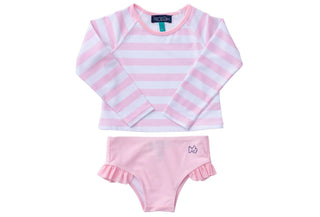 Prodoh Rose Shadow Striped Swimset, Prodoh, Bathing Suit, CM22, Girls Swimwear, JAN23, Prodoh, Prodoh Rashguard, Prodoh Rose Shadow, Prodoh Rose Shadow Striped Swimset, Rash Guard, Swim, Swim