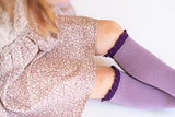Little Stocking Co Lace Top Knee High Socks - Purple + Plum, Little Stocking Co, cf-size-0-6-months, cf-type-knee-high-socks, cf-vendor-little-stocking-co, Little Stocking Co, Little Stocking