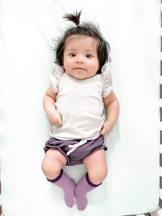 Little Stocking Co Lace Top Knee High Socks - Purple + Plum, Little Stocking Co, cf-size-0-6-months, cf-type-knee-high-socks, cf-vendor-little-stocking-co, Little Stocking Co, Little Stocking