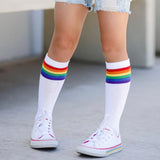 Little Stocking Co Knee High Socks - Rainbow Stripe, Little Stocking Co, Cable Knit Knee High, Cable Knit Knee High Socks, cf-size-6-18-months, cf-type-knee-high-socks, cf-vendor-little-stock