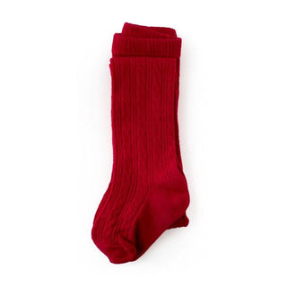 Little Stocking Co Cable Knit Tights - True Red, Little Stocking Co, Cable Knit Tights, cf-size-5-6y, cf-type-tights, cf-vendor-little-stocking-co, Fall 2021, Little Stocking Co, Little Stock