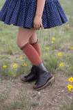 Little Stocking Co Lace Top Knee High Socks - Rust w/Brown, Little Stocking Co, Little Stocking Co, Little Stocking Co Fall 2020, Little Stocking Co Knee high Sock, Little Stocking Co Knee Hi