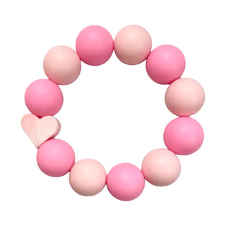 Multi Pink Silicone Beaded Bracelet - Pink Heart, S & G Custom Creations, Bracelet, Bracelets, Heart Bracelet, Jewelry, Multi Pink Silicone Beaded Bracelet - Pink Heart, Necklace, S & G Custo
