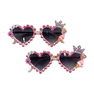 Sienna Sunnies BFF Rhinestone & Charms Heart Sunnies, Sienna Sunnies, Best Friends, BFF, Heart Sunnies, Made in the USA, Sienna Sunnies, Sunglasses, Sunglasses - Basically Bows & Bowties