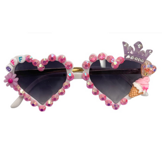Sienna Sunnies BFF Rhinestone & Charms Heart Sunnies, Sienna Sunnies, Best Friends, BFF, Heart Sunnies, Made in the USA, Sienna Sunnies, Sunglasses, Sunglasses - Basically Bows & Bowties