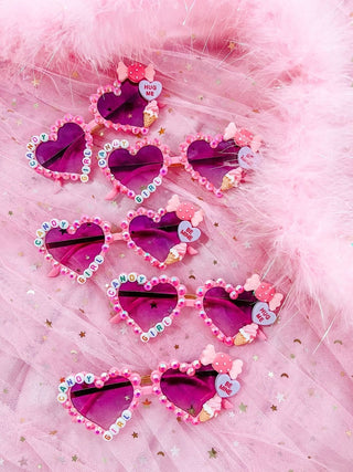 Sienna Sunnies Candy Girl Heart Sunnies, Sienna Sunnies, Candy Girl Heart Sunnies, Conversation Heart Sunnies, Heart Sunnies, Made in the USA, Pink Sunglasses, Sienna Sunnies, Sunglasses, Val