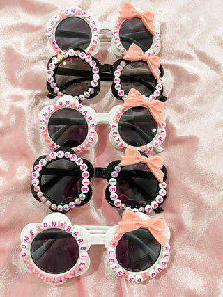 Sienna Sunnies Let's Go Party Flower Sunnies - White, Sienna Sunnies, Barbie, Flower Sunnies, Let's Go Party Flower Sunnies, Made in the USA, Rhinestone Sunglasses, Sienna Sunnies, Sunglasses