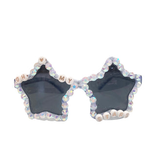 Sienna Sunnies OH MY STARS Star Sunnies - Blue Glitter, Sienna Sunnies, 4th of July, blue glitter, blue sunglasses, cf-type-sunglasses, cf-vendor-sienna-sunnies, Heart Sunnies, Made in the US