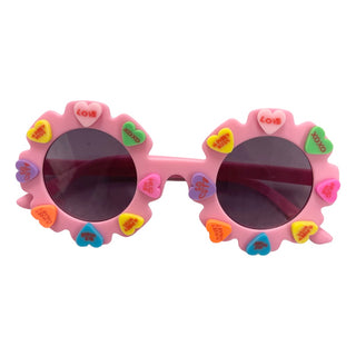 Sienna Sunnies Pink Candy Heart Sunnies, Sienna Sunnies, Conversation Heart Sunnies, Heart Sunnies, Made in the USA, Pink Sunglasses, Red Sunglasses, Sienna Sunnies, Sunglasses, Sweetheart Su