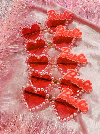 Sienna Sunnies Rhinestone Barbie Heart Sunnies - Pink, Sienna Sunnies, Barbie, Heart Sunnies, Made in the USA, Rhinestone Heart Sunnies, Rhinestone Sunglasses, Sienna Sunnies, Sunglasses, Sun