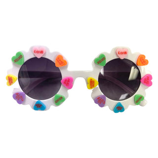 Sienna Sunnies White Candy Heart Sunnies, Sienna Sunnies, Conversation Heart Sunnies, Heart Sunnies, Made in the USA, Sienna Sunnies, Sunglasses, Valentine's Day, Valentines, White Sunglasses