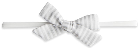 Baby Bling Silver Stripe Cotton Print Skinny Bow Headband, Baby Bling, Baby Bling, Baby Bling Bows, Baby Bling Cotton Print headband, Baby Bling Fall 2018 Release, Baby Bling headband, Baby B