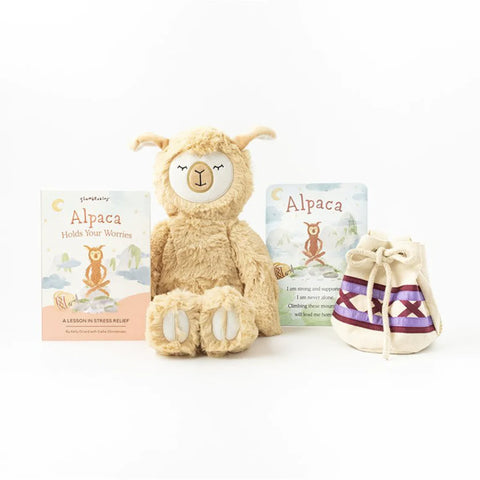Slumberkins Limited Edition Honey Alpaca Kin Gift Set - Stress Relief, Slumberkins, Alapaca, Gratitude, Plush Toy, Slumberkins, Stress Relief, Stuffed Animal, Toy, Toys - Basically Bows & Bow