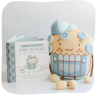Snuggle Muffins Buddy Blueberry Book & Snuggler Set, Snuggle Muffins, Book & Snuggler Set, Buddy Blueberry, cf-type-stuffed-animal, cf-vendor-snuggle-muffins, Snuggle Muffins, Stuffed Animal,