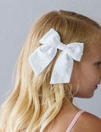 Baby Bling Big Solo Bow - White Clipped Dot, Baby Bling, Baby Baby Bling Headbands, Baby Bling, Baby Bling Big Solo Bow, Baby Bling Big Solo Bow - White Clipped Dot, Baby Bling Big White Clip