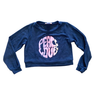Tweenstyle by Stoopher Peace Love Navy Pullover, Sparkle by Stoopher, cf-size-4, cf-size-6x, cf-type-sweatshirt, cf-vendor-sparkle-by-stoopher, Sparkle by Stoopher, Sparkle by Stoopher Sweats