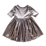 Pink Chicken Steph Dress - Silver Lame, Pink Chicken, Big Girls Clothing, cf-size-10y, cf-size-2y, cf-size-3y, cf-type-dress, cf-vendor-pink-chicken, Dress, Dress for Girls, Dresses for Girls