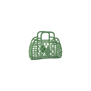 Sun Jellies Mini Retro Basket - Olive, Sun Jellies, cf-type-bag, cf-vendor-sun-jellies, Jelly Bag, Mini Retro Tote, Mini Sun Jellies, Mini Tote, Sun Jellies, Sun Jellies Bag, Sun Jellies Mini