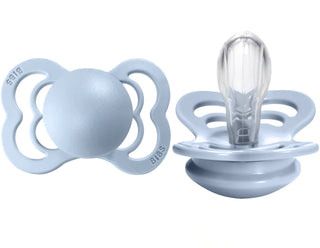 BIBS Supreme Silicone Pacifier 2 Pack - Baby Blue, BIBS, Baby Blue, BIBS, BIBS Baby Blue, BIBS Pacifier, BIBS Pacifiers, Bibs Stage 1, Bibs Stage 2, Bibs Supreme, BIBS Supreme Pacifier, BIBS 