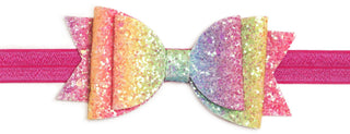 Sweet Wink Bright Rainbow Glitter Bow Hot Pink Headband, Sweet W, Black Friday, Bright Rainbow Bow, cf-type-headband, cf-vendor-sweet-w, Cyber Monday, Headband, Rainbow, Rainbow Bow Headband,