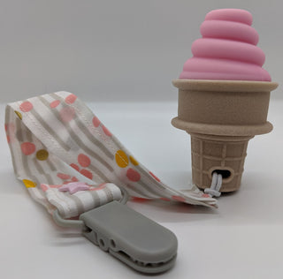 Sweetooth Pretty Pink Ice Cream Cone Teether 3.0, Sweetooth, Baby Shower, Baby Shower Gift, EB Baby, Gift for Baby Shower, Ice Cream, Ice Cream Teether, Sweet tooth, Sweetooth, sweetooth baby