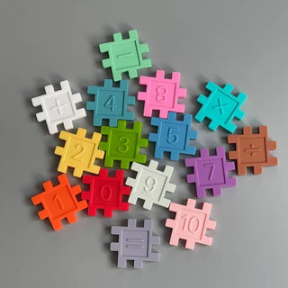 Three Hearts Digital Puzzle Teether Set - Bright, Three Hearts, Bath, Bath Toy, cf-type-toy, cf-vendor-three-hearts, Puzzle, Puzzles, Stocking Stuffer, Stocking Stuffers, Teether, Teether Puz