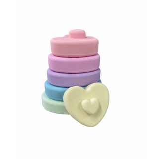 Three Hearts LE Heart Stacker - Bright, Three Hearts, Stacking Toy, Teether, Teething, Teething Toy, Three Hearts, Three Hearts Bright, Three Hearts LE Heart Stacker, Three Hearts Modern Teet