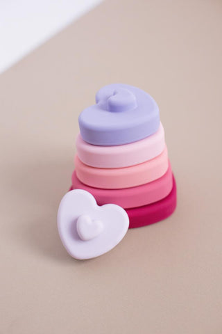 Three Hearts LE Heart Stacker - Cupid, Three Hearts, Stacking Toy, Teether, Teething, Teething Toy, Three Hearts, Three Hearts LE Heart Stacker, Three Hearts Modern Teething Accessories, thre