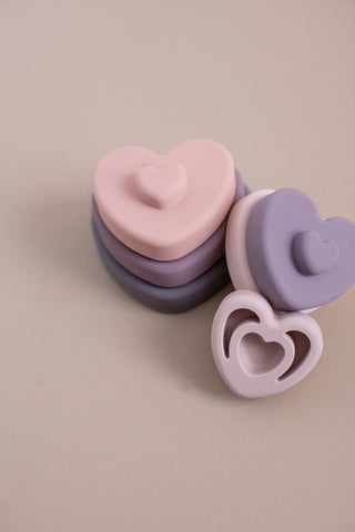 Three Hearts LE Heart Stacker - Darling, Three Hearts, Stacking Toy, Teether, Teething, Teething Toy, Three Hearts, Three Hearts LE Heart Stacker, Three Hearts Modern Teething Accessories, th