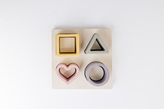 Three Hearts Silicone Puzzle - Mauve, Three Hearts, cf-type-toy, cf-vendor-three-hearts, Puzzle Teething Puzzle, Teether, Teething, Teething Toy, Three Hearts, Three Hearts Modern Teething Ac