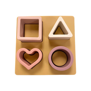 Three Hearts Silicone Puzzle - Misty Rose, Three Hearts, cf-type-toy, cf-vendor-three-hearts, EB Baby, Puzzle Teething Puzzle, Teether, Teething, Teething Toy, Three Hearts, Three Hearts Mode