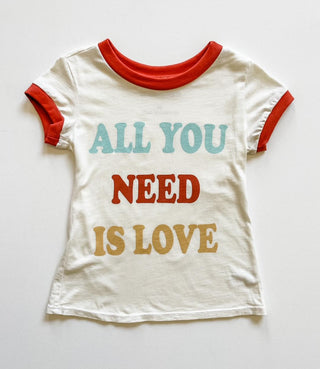 Brokedown Clothing Women's All You Need is Love Off White Tee, Brokedown Clothing, All You Need is Love Off White Tee, Brokedown Clothing, Brokedown Clothing Mommy & Me, Brokedown Clothing Va