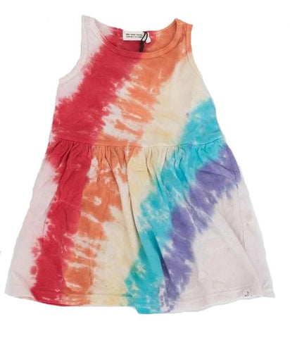 Little Moon Society Jess Dress in Vintage Rainbow, Little Moon Society, CM22, Dress, JAN23, Little Girls Dress, Little Moon, Little Moon Rainbow Tie Dye, Little Moon Society, Little Moon Soci