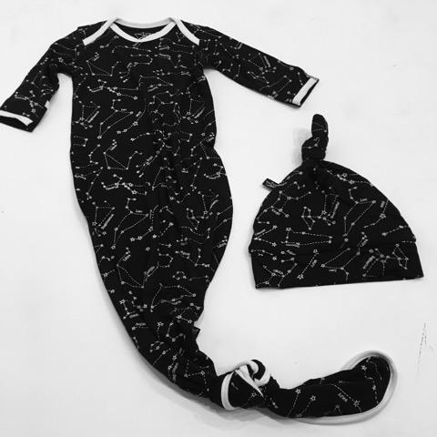 Peregrine Kidswear Constellations Newborn Gown & Hat Set, Peregrine Kidswear, Baby Shower Gift, CM22, Constellations, Gender Neutral, Gown & Hat Set, Layette Gown, Newborn Gown, Peregrine, Pe