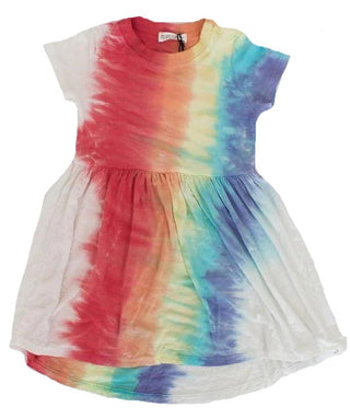 Little Moon Society Magic Dress in Vintage Rainbow, Little Moon Society, CM22, Dress, Hi-Lo Dress, High Low Dress, JAN23, Little Girls Dress, Little Moon, Little Moon Society, Little moon Soc