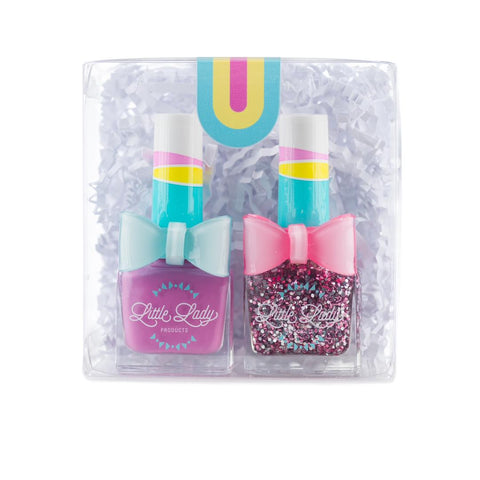 Butterfly Melon Duo Scented Nail Polish Set, Little Lady Products, Butterfly Flutter, cf-type-nail-polish, cf-vendor-little-lady-products, EB Girls, Glitter Nail Polish, Kids Nail Polish, Lit