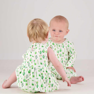 Tickety Boo Prickly Cactus Bamboo Ruffled Dress, Tickety Boo, Arizona, Cactus, Onesie Dress, Prickly Cactus, Ruffled Dress, Tickety Boo, Tickety Boo Clothing, Tickety Boo Onesie Dress, Ticket