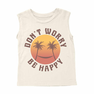 Tiny Whales Don't Worry Be Happy Natural Muscle Tee, Tiny Whales, Boys Clothing, cf-size-10y, cf-size-12-14, cf-size-7y, cf-type-shirt, cf-vendor-tiny-whales, CM22, Don't Worry Be Happy, Made