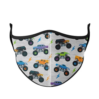 Kids Monster Truck Face Mask by Top Trenz - Small: 3-7 Years, Top Trenz, Child Face Mask, Child Face MAskCute Kids Face MAsk, Children's Mask, Cotton Face Mask, Cute Kids Face Mask, Els PW 11