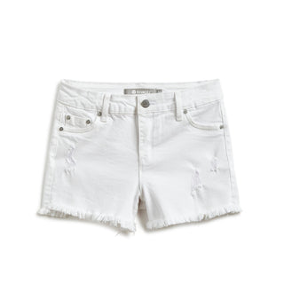 Tractr Girls White Fray w/Destruction Brittany Shorts, Tractr, Brittany Fray Shorts, Frayed Shorts, Tractr, Tractr (7-14), Tractr Girls, Tractr Girls Brittany Shorts, Tractr Girls White Fray 