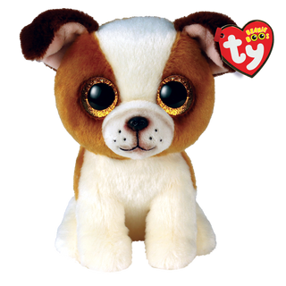 Ty Hugo the Brown & White Dog Beanie Boo, Ty Inc, Beanie, Beanie Boo, cf-type-beanie-boo, cf-vendor-ty-inc, Dog Stuffed Animal, Hugo the Brown & White Dog Beanie Boo, Ty Beanie Boo, Ty Dog, T