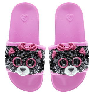 Ty Reversible Sequin Slides - Kiki the Cat, Ty Inc, Reversible Sequin Slides Kiki the Cat, Shoes, Ty, Ty Kiki the Cat, Ty Reversible Sequin, Ty Reversible Sequin Pool Slide, Ty Reversible Seq